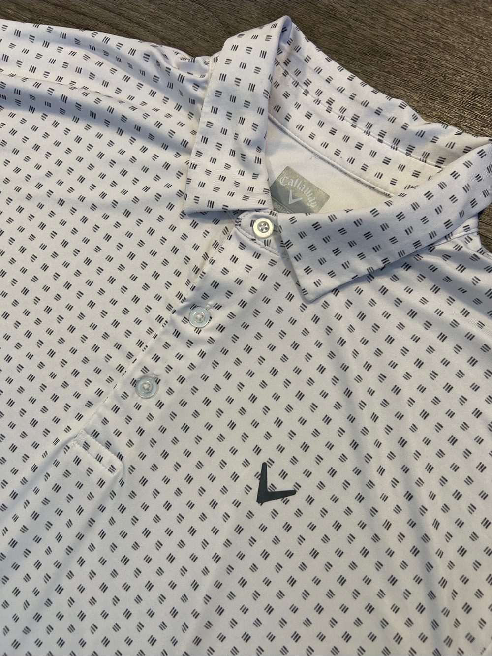 Callaway Opti-Dri Performance Golf Polo Shirt White Geometric Large - Picture 4 of 7